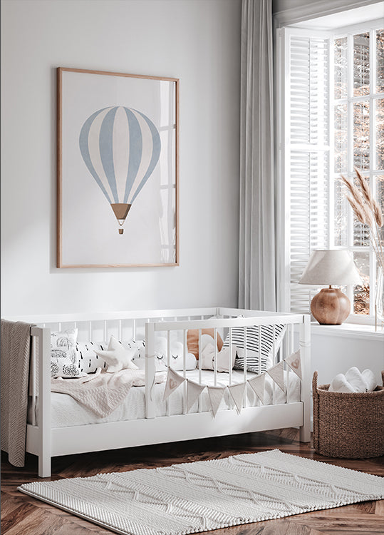 Blue Hot Air Balloon Plakat