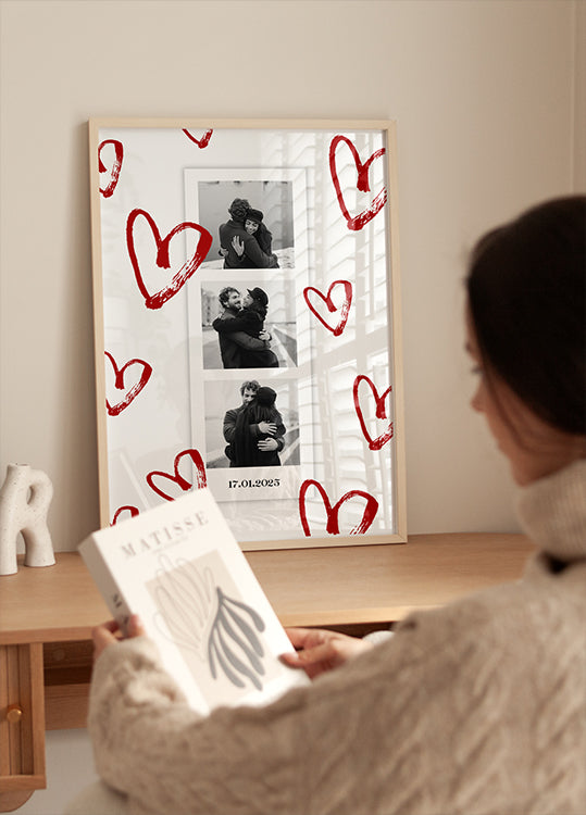 Couple Personalized Polaroid Photo Collage Plakat