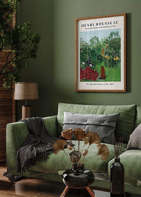 Tropical Forest with Monkeys By Henri Rousseau