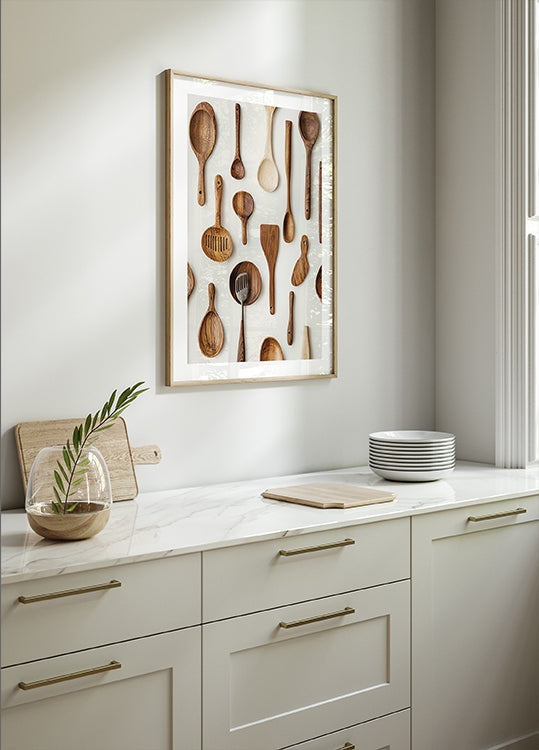 Rustic Wooden Kitchen Utensils Plakat