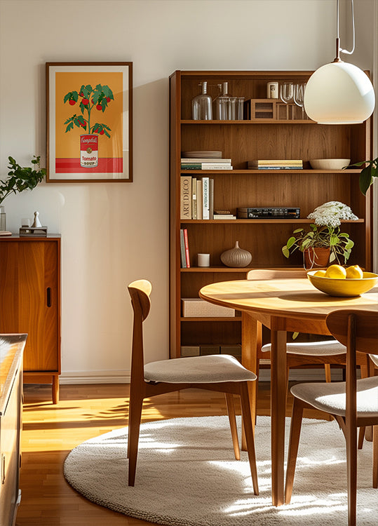 Campbells Soup Tomato Plant Retro Illustration Plakat