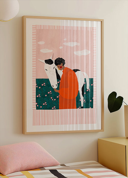 Vibrant Girl and Horse Plakat