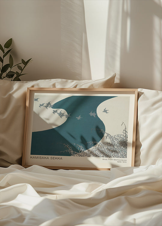 Birds from Momoyogusa, Japanese minimalist nature Plakat