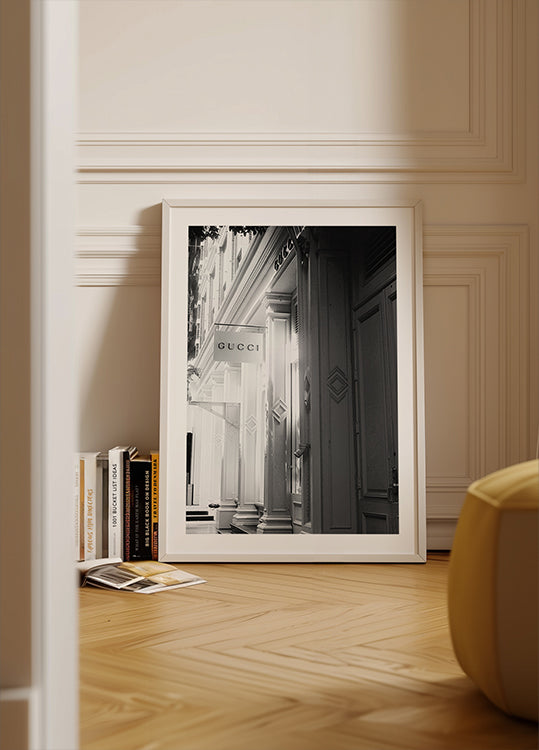 Gucci Storefront Black & White Plakat
