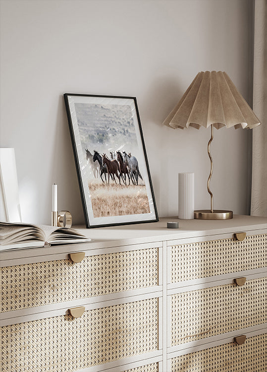 Wild Horses Running Free Nature Plakat