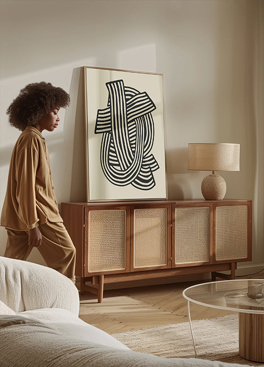 Striped Abstract In Black Plakat