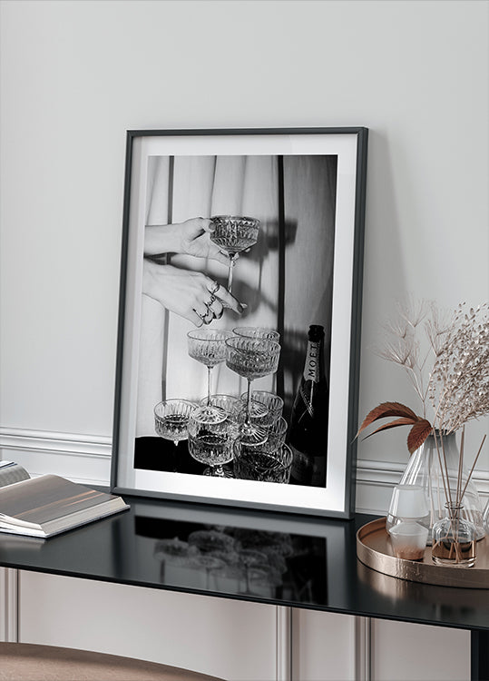 Champagne Glasses Print Plakat