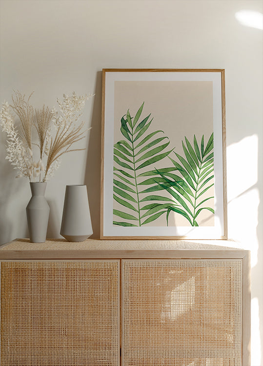 Watercolor Palm Leaf Plakat