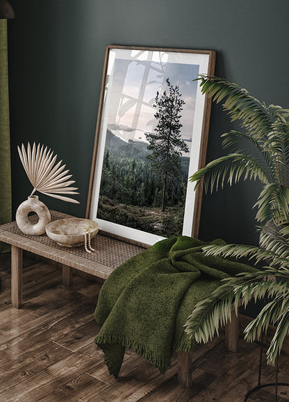 Nordic Forest and Lake View Plakat