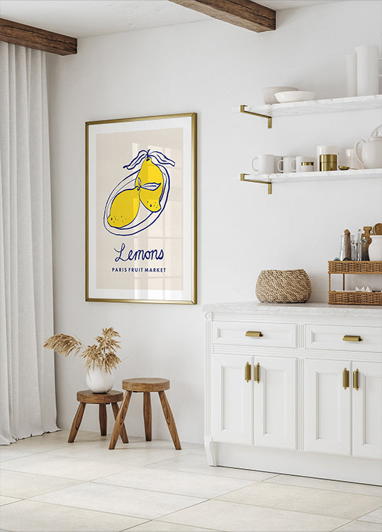 Food Art - Lemons Paris Fruit Market Plakat