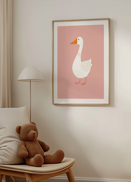 Goose On Pink Plakat