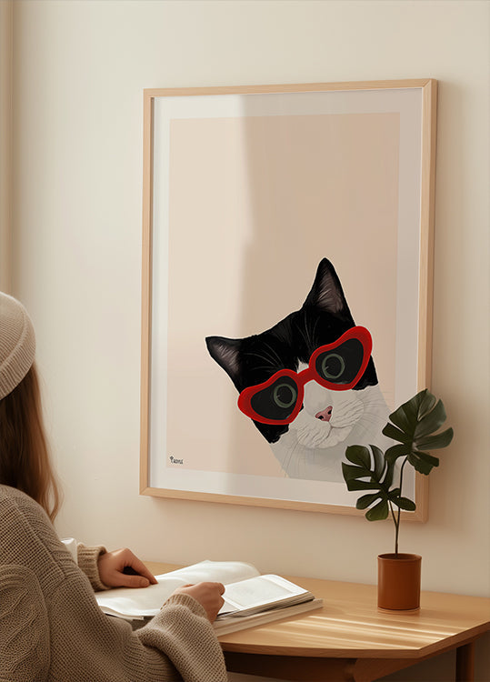 Vintage Cheeky Cat Plakat
