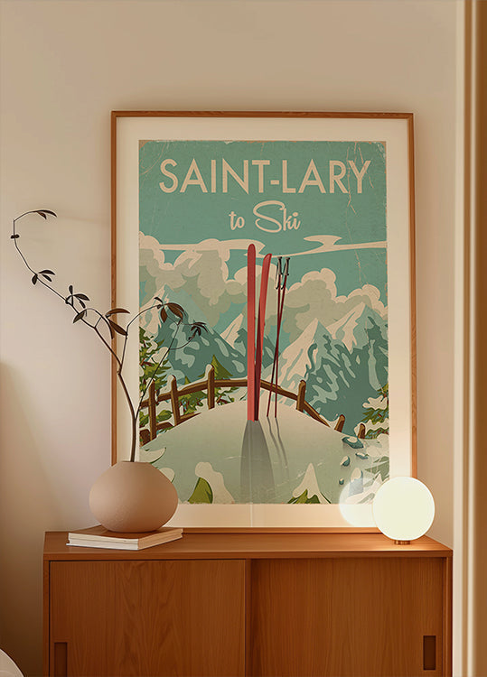 Saint Lary Ski Poster Plakat