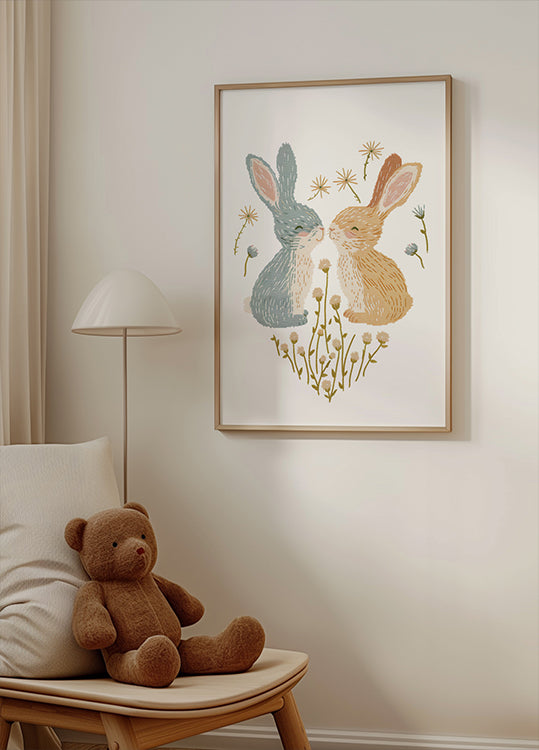 Kissing Bunnies Plakat