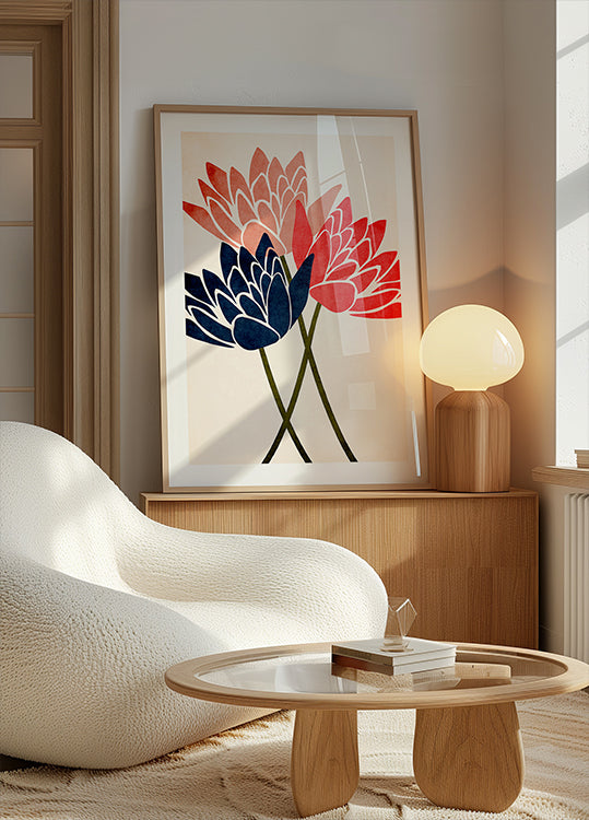 Three Dancing Blossoms Plakat