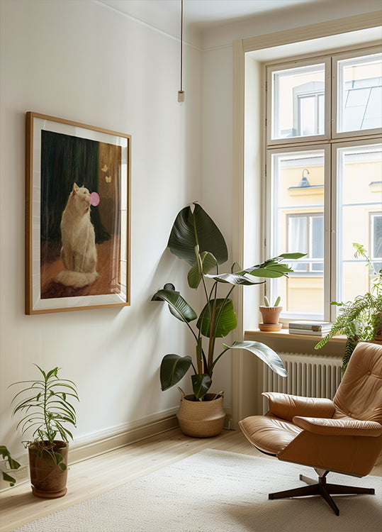 Bubble Gum and Cat Plakat