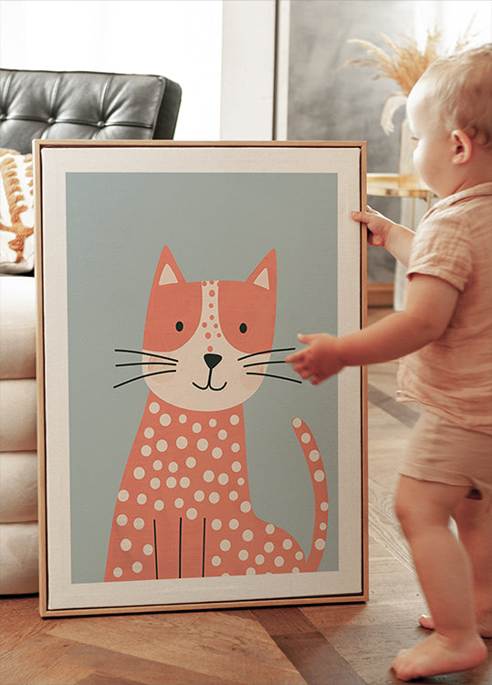 Polka Dot Cat Plakat
