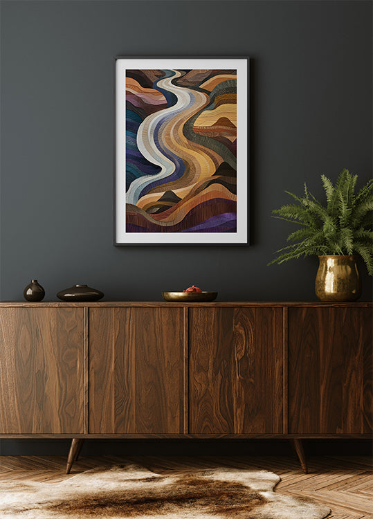 Flowing Abstract Fabric Design Plakat
