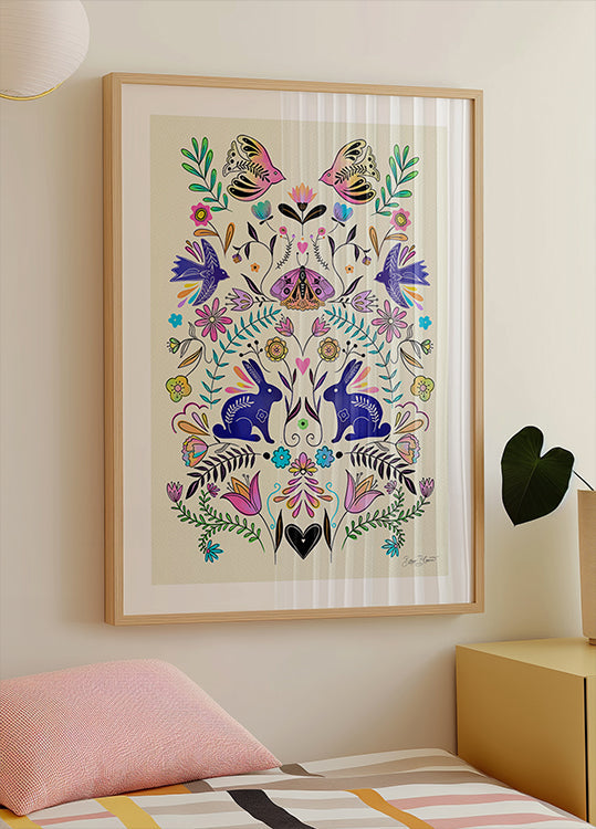 Colorful Folk Art Illustration Plakat