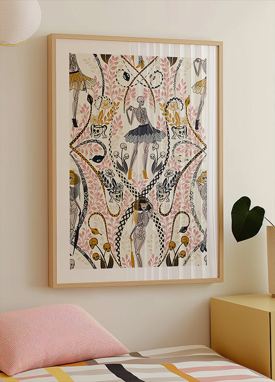 Gothic fashionista antique white pattern Plakat