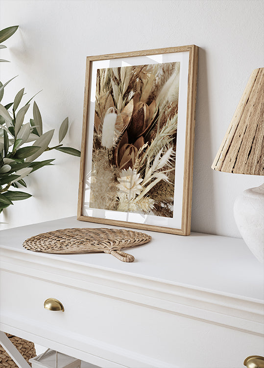 Delicate Dried Flowers Bouquet Plakat