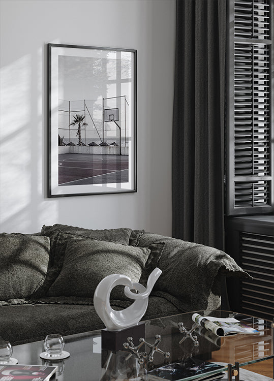 Basketball Court by the Sea Plakat