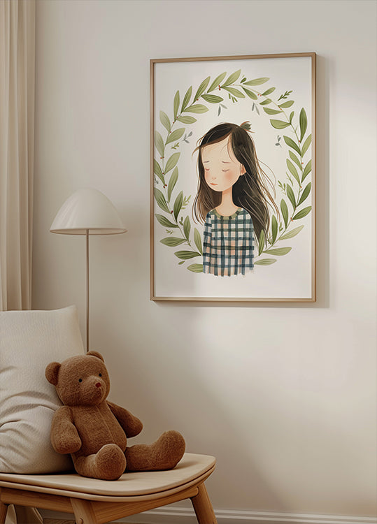Peaceful Girl Illustration Plakat