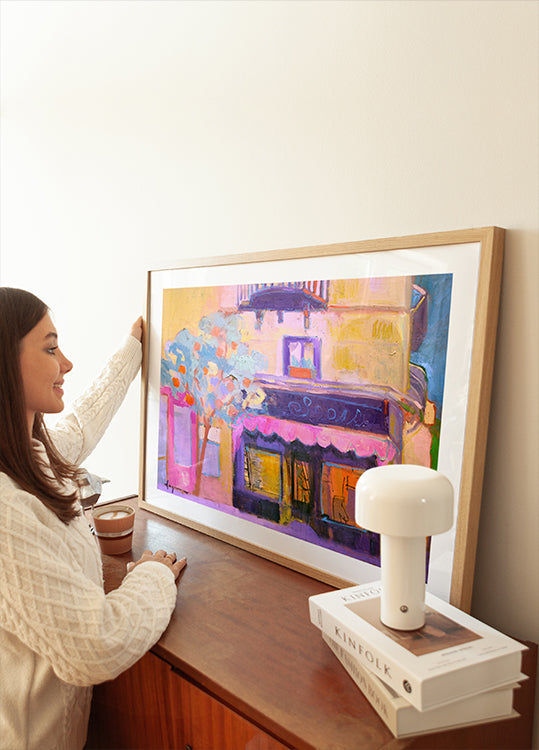 Vibrant Café Scene Plakat