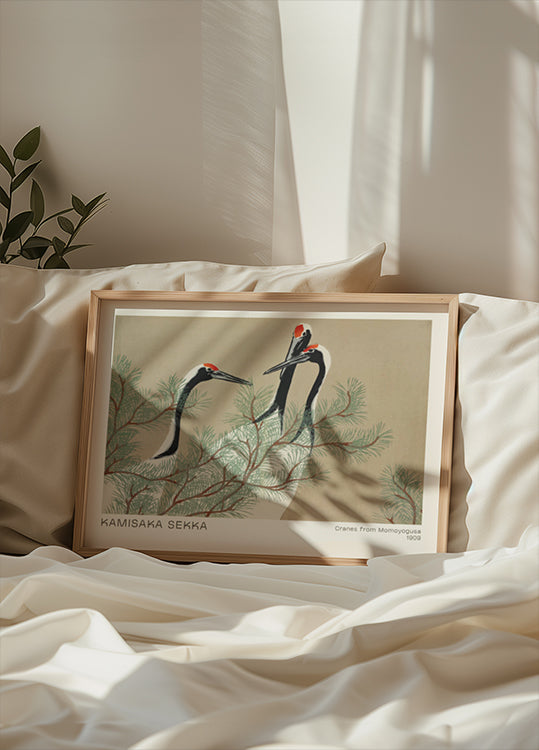 Cranes by Kamisaka Sekka Plakat