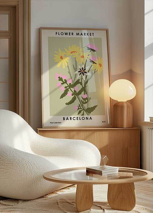 Flower Market Barcelona Plakat