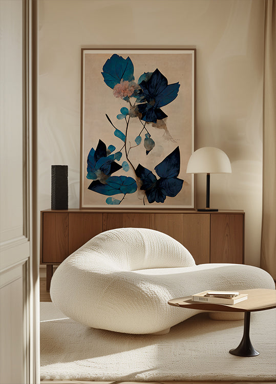 Blue Dry Flowers Plakat