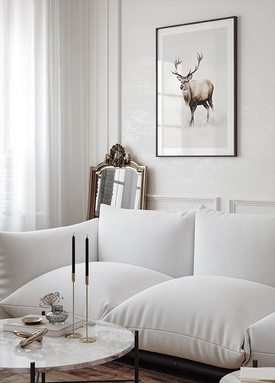 Reindeer In Snow Plakat