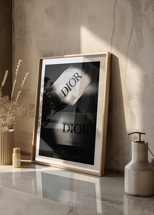 Dior Fashion Ribbons Black & White Plakat