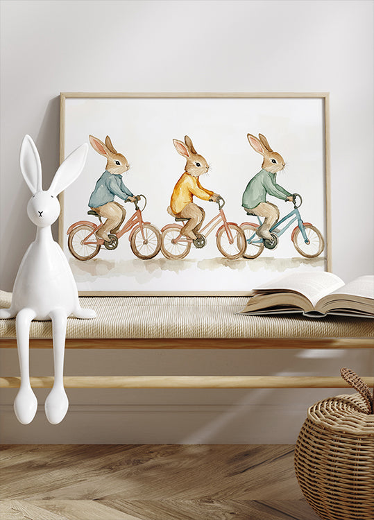 Bunny Bicycle Trio Plakat