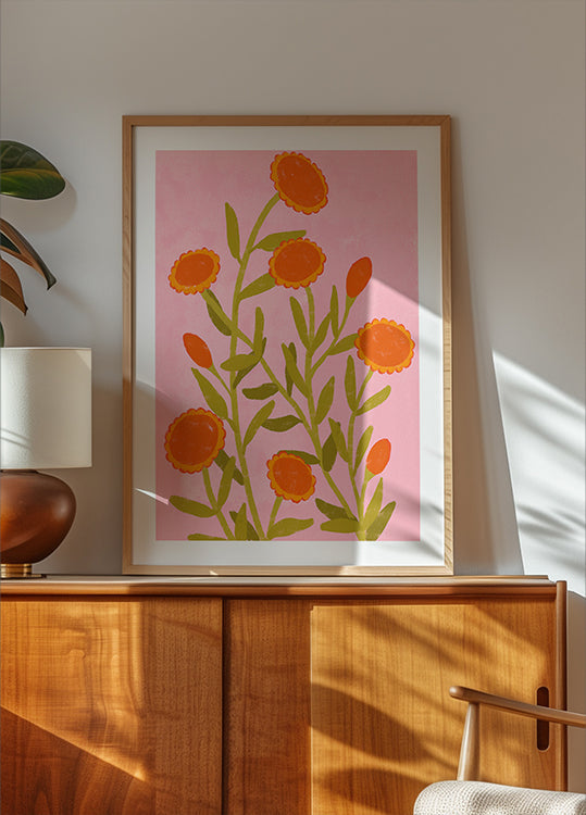 Vibrant Orange Flowers Plakat