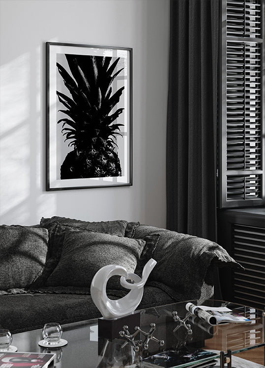 Pineapple bw Plakat