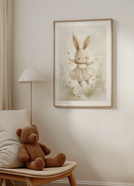 Bunny and Daisies Plakat