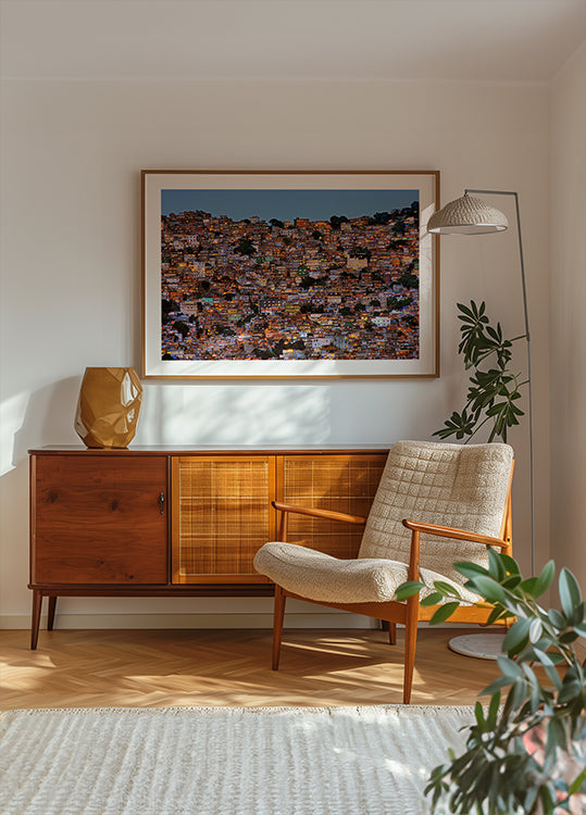 Nightfall in the Favela da Rocinha Plakat