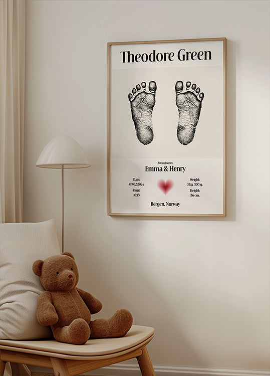 Baby Footprint Personalized Plakat
