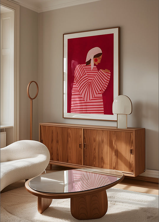 The Woman With the Red Stripes Plakat