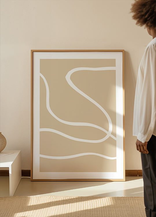 Beige Lines 01 Plakat