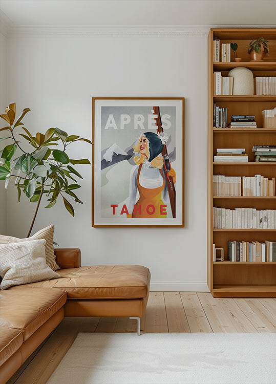Apres Ski Lake Tahoe Vintage Pin Up Art Plakat