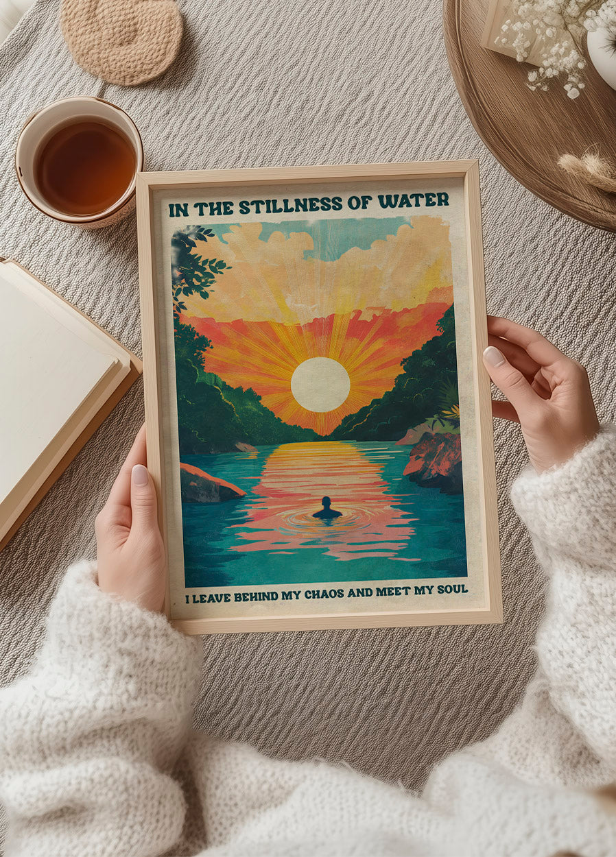 In the Stillness of Water Sunset River Plakat