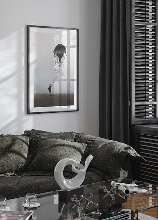 Surreal Jellyfish Balloon Plakat