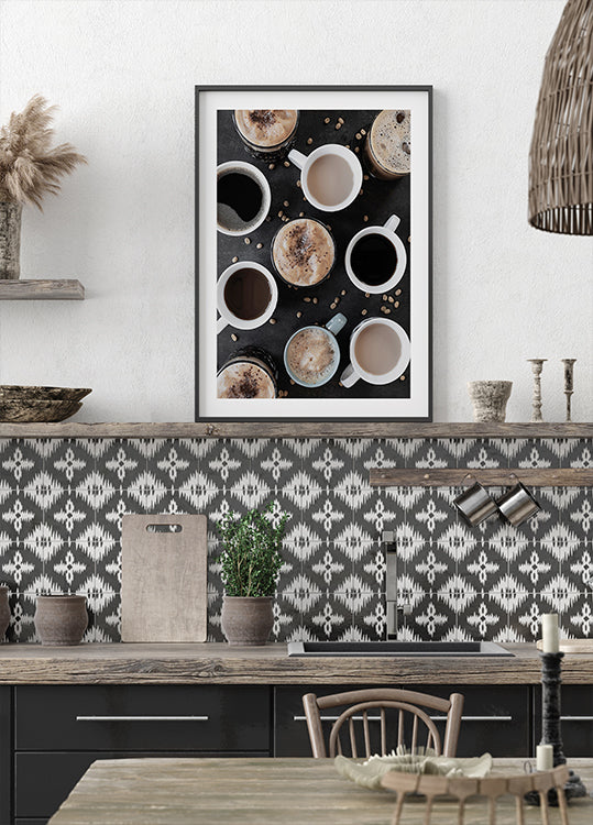Variety of Coffee Cups Plakat