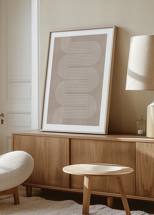 Curved Line Harmony Plakat