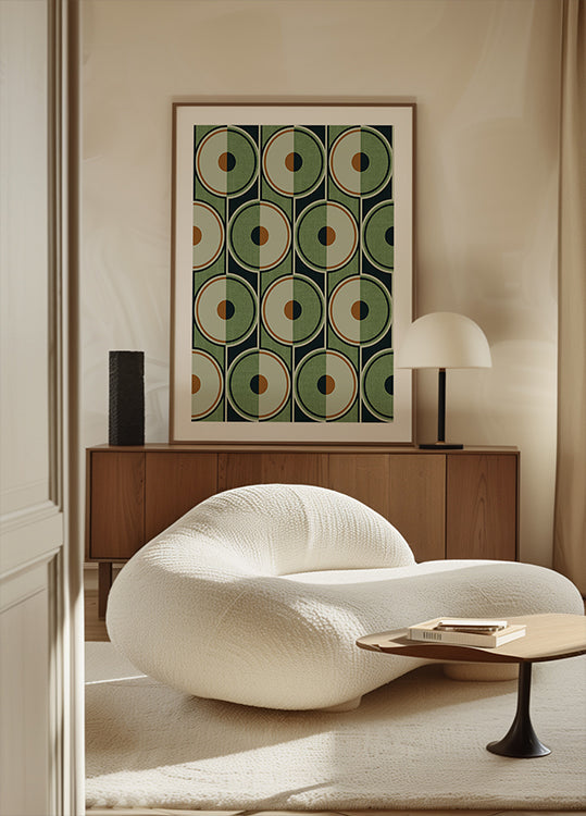 Retro Circles Green Plakat