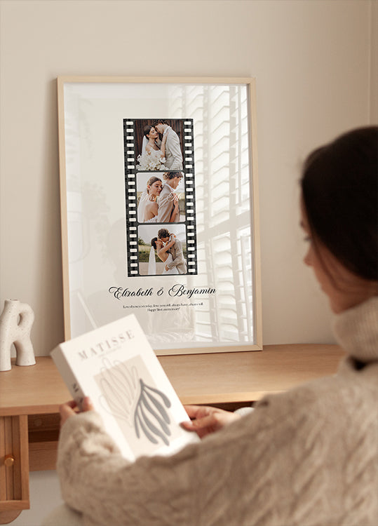 Romantic Wedding Film Strip, Mr and Mrs Plakat