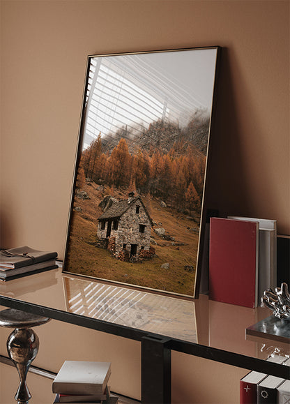 Autumn Mountain Cabin Plakat