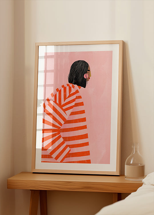Woman With the Orange Stripes Plakat